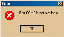 Error Port Not Available